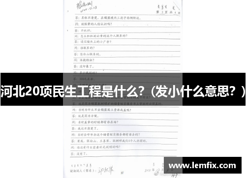 河北20项民生工程是什么？(发小什么意思？)